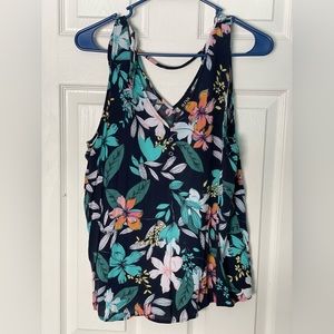 Women’s Blue Floral Ana Blouse, Size XXL